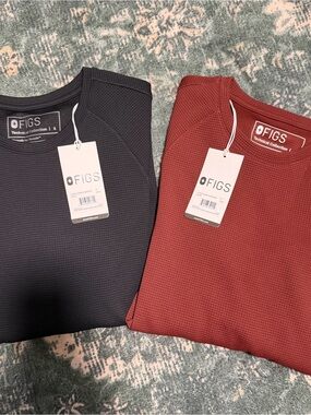 Figs Waffle Underscrub - TWO SHIRTS, size small